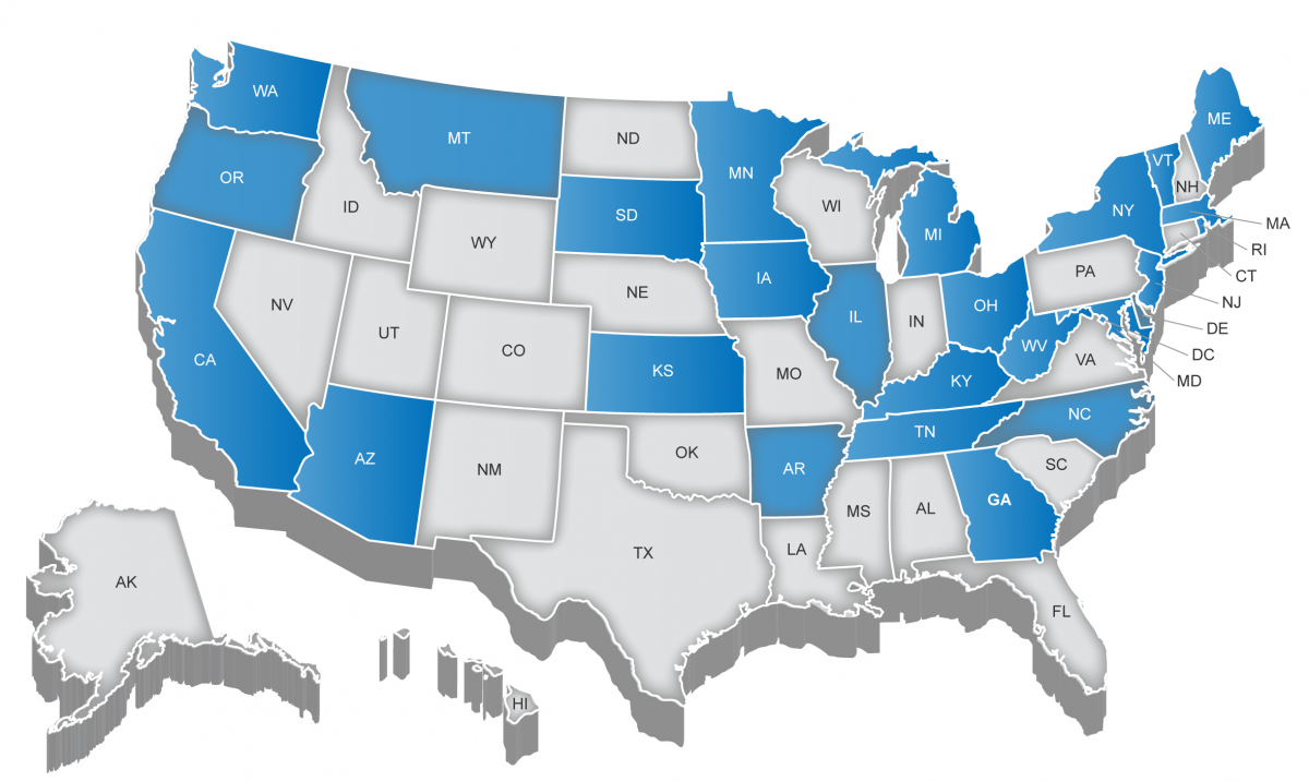 Map of NGSS States